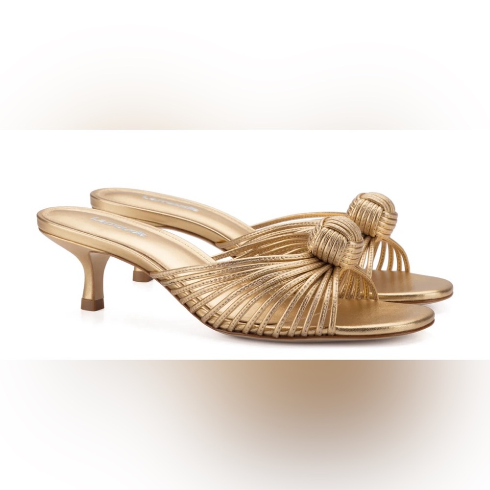 LARROUDÉ - Valerie Mule In Gold Metallic Leather